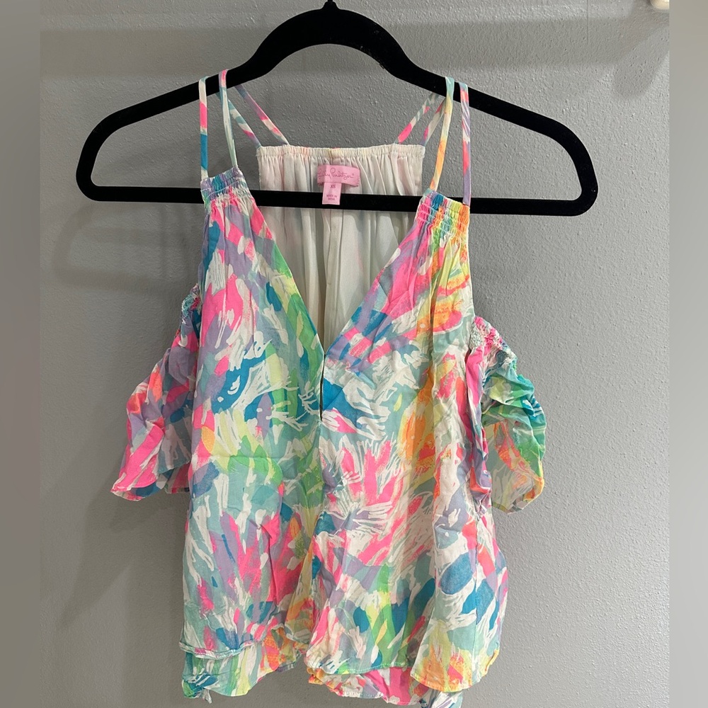 Lilly pulizter Bellamine top in sparkling sands